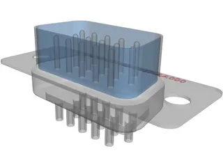 D-Sub 9 Connector 3D Model preview