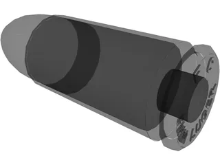 9mm Luger Cartidge 3D Model preview