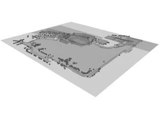 Dallas Fair Park Grand Prix Circuit (1984) 3D Model preview