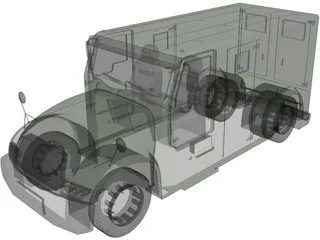 Armored Truck 3D Model preview