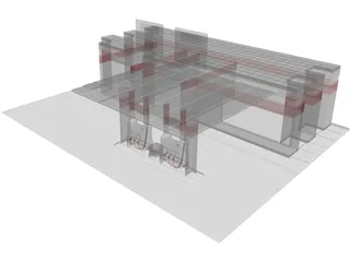 Gas Station 3D Model preview