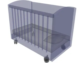 Baby cribe 3D Model preview