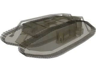 British MK1 World War 1 Era Tank 3D Model preview