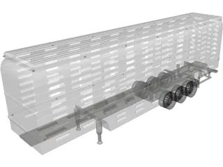 Trailer Livestock 3D Model preview