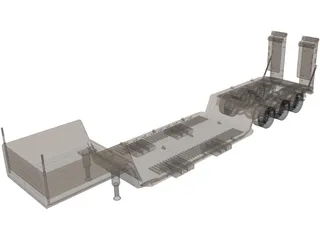 Trailer Heavy Equipment 3D Model preview