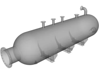 Cylindrical gas pressure vessel 3D Model preview