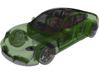 Porsche Taycan Turbo S (2023) 3D Model preview