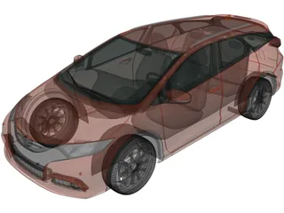 Honda Civic Tourer (2014) 3D Model preview
