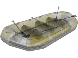 Rafting Boat 3D Model preview
