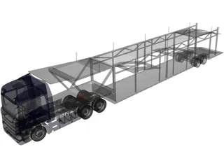 Scania Car Carrier Trailer 3D Model preview