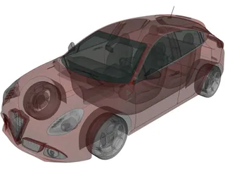 Alfa Romeo Giulietta Quadrifoglio Verde (2014) 3D Model preview