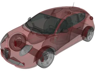 Alfa Romeo MiTo Quadrifoglio Verde (2014) 3D Model preview