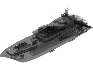 Amels 200 Yacht 3D Model preview