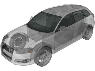 Audi A3 Sportback (2011) 3D Model preview