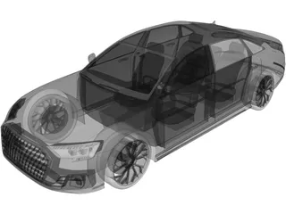 Audi A8 Long (2022) 3D Model preview