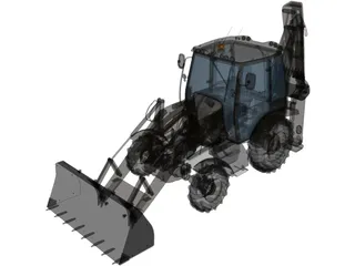 Backhoe Loader 3D Model preview