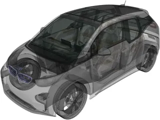 BMW i3 Coupe (2014) 3D Model preview