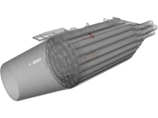 UB-32-57A 57mm Rocket Pod 3D Model preview