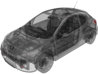 Peugeot 207 3D Model preview