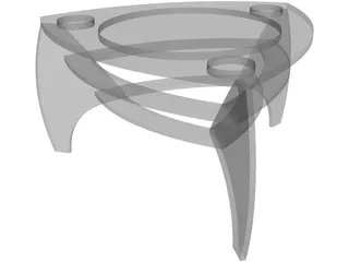Table with glass 3D Model preview