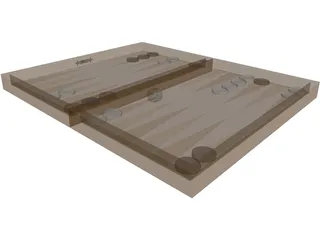 Backgammon Game 3D Model preview
