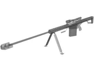 M82A1 Barrett .50 BMG 3D Model preview