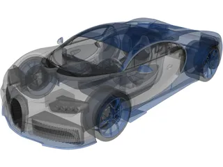 Bugatti Chiron (2020) 3D Model preview
