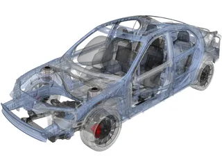 Car Frame 3D Model preview