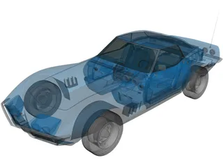 Chevrolet Corvette Convertible (1968) 3D Model preview