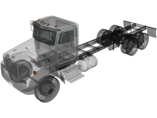 Peterbilt 330 Chassis 3-axle (2003) 3D Model preview
