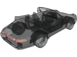 Porsche 911 Carrera Cabrio (1994) 3D Model preview