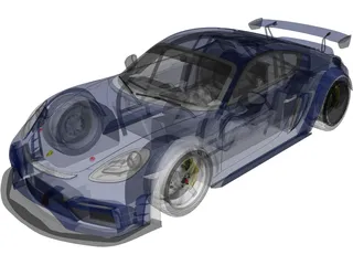 Porsche 718 Cayman GT4 Clubsport (2019) 3D Model preview