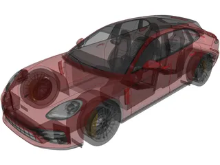 Porsche Panamera Turbo S Sport Turismo (2021) 3D Model preview