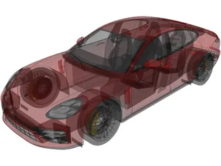Porsche Panamera Turbo S (2021) 3D Model preview