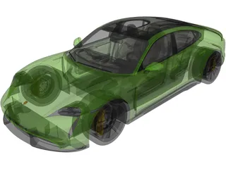 Porsche Taycan Turbo S (2020) 3D Model preview