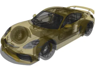 Porsche 718 Cayman GT4 (2020) 3D Model preview