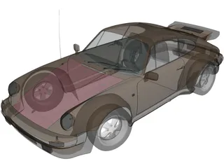 Porsche 911 Turbo (1975) 3D Model preview