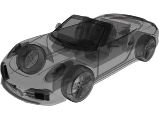 Porsche 911 Carrera 4S Cabrio (2013) 3D Model preview