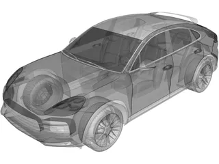 Porsche Cayenne Turbo Coupe (2019) 3D Model preview