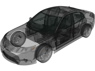 Saab 9-3 Sport Sedan (2008) 3D Model preview