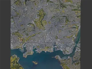Plymouth City, UK (2022) 3D Model preview
