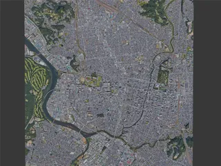 Akita City, Japan (2022) 3D Model preview