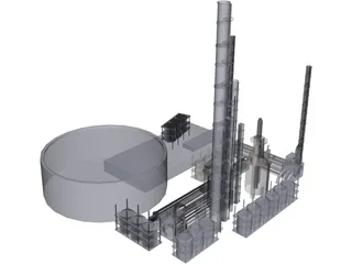 Refinery Plant 3D Model preview