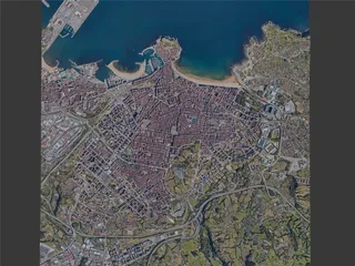 Gijon City, Spain (2023) 3D Model preview