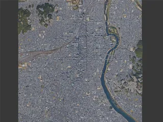 Okayama City, Japan (2023) 3D Model preview