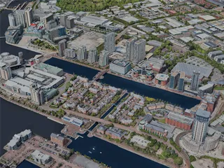 Salford Quays City, UK (2023) 3D Model preview