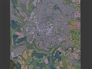 Wrexham City, UK (2023) 3D Model preview