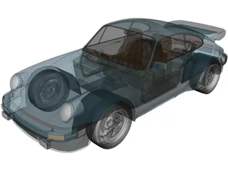 Porsche 911 Turbo (1975) 3D Model preview