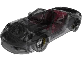Porsche 911 Carrera GTS Convertible (2022) 3D Model preview
