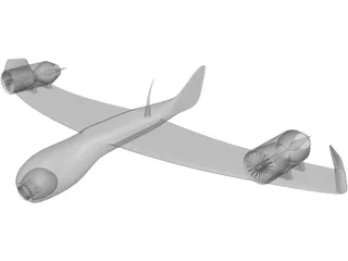 Differential Turbofan UAV Concept 2A7-XP 3D Model preview